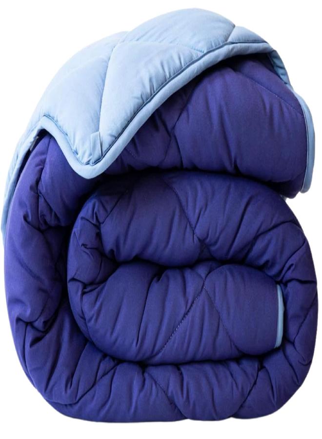 ViscoSoft ViscoSoft All Seasons Twin/Twin XL Down Alternative Reversible Comforter - Breathable Premium Extra Long Soft Microfiber Light Blue/Navy  - Image 1