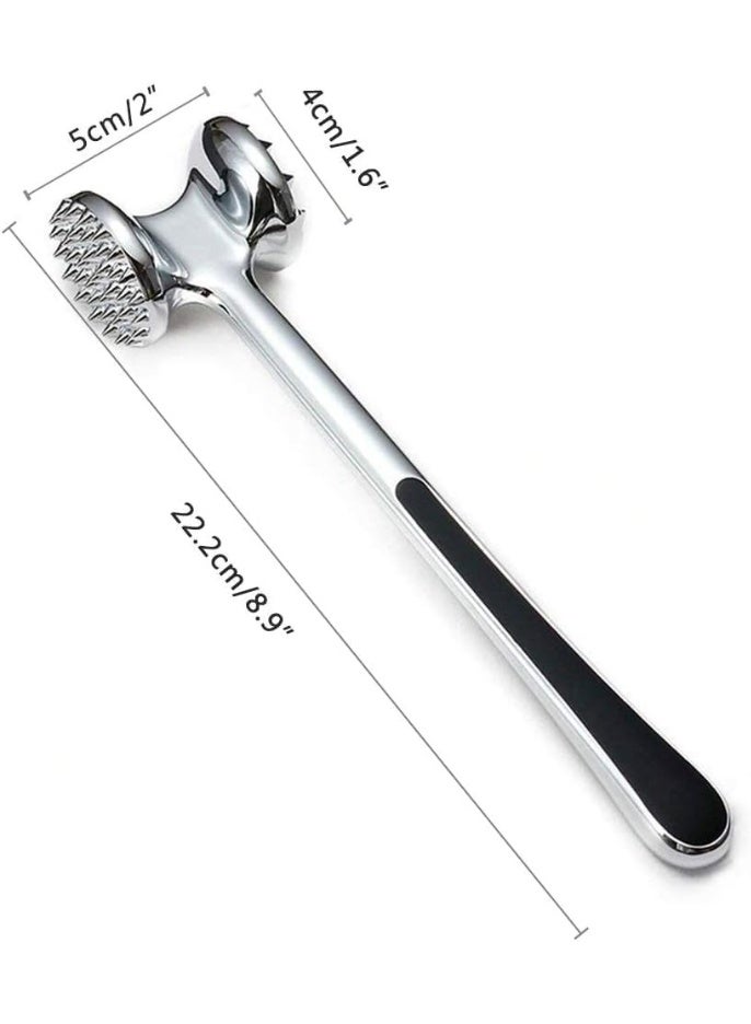 Meat Hammer Heavy Chicken Chop Beef Pork Lamb Tenderizer Kitchen Stainless Steel Cooking Tools Dishwasher Safe Marinated Heavy Duty Food Hammer, Double-Sided - Image 4