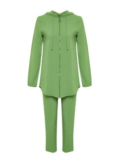 Green Hooded Zippered Cardigan-Trousers Woven Bottom-Top Set TCTSS22US0026 - pzsku/Z9ECFA6AADDB1DC911BEEZ/45/_/1730941055/727fa572-2adc-42dd-b27e-eeef736746a5