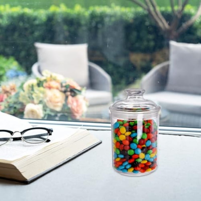 4 Pack Clear Plastic Apothecary Jars, Storage Canisters with Airtight Lids, Cotton Ball Holder for Bathroom, Candy, Cookie Organizer, for Bath Salt, Vanity, 33 Oz, 23 Oz, 13 Oz - Image 3