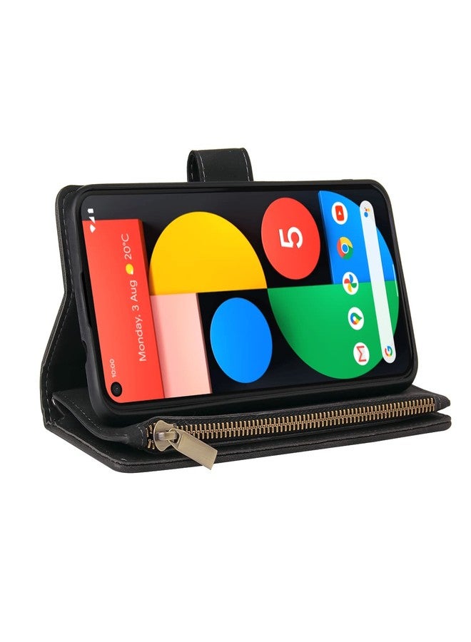 Asuwish Compatible with Google Pixel 5a 5G Wallet Case Tempered Glass Screen Protector and Leather Flip Cover Card Holder Cell Phone Cases for Pixel5a5G Pixel5a a5 G5 Pixle 5a5G 2021 Women Men Black - Image 3