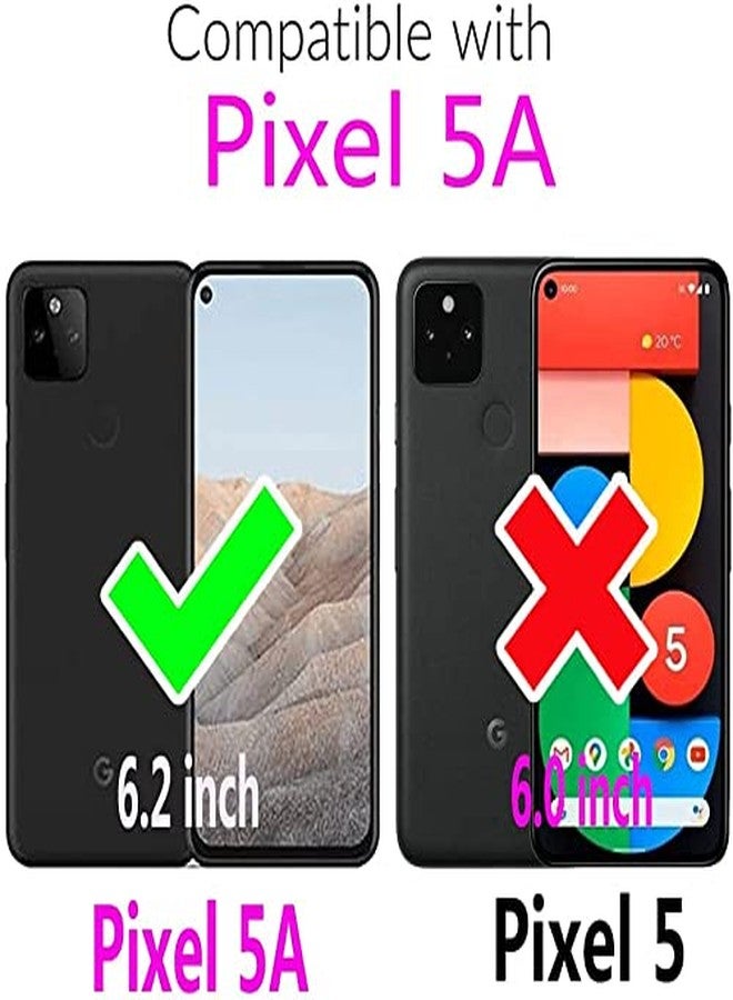 Asuwish Compatible with Google Pixel 5a 5G Wallet Case Tempered Glass Screen Protector and Leather Flip Cover Card Holder Cell Phone Cases for Pixel5a5G Pixel5a a5 G5 Pixle 5a5G 2021 Women Men Black - Image 2