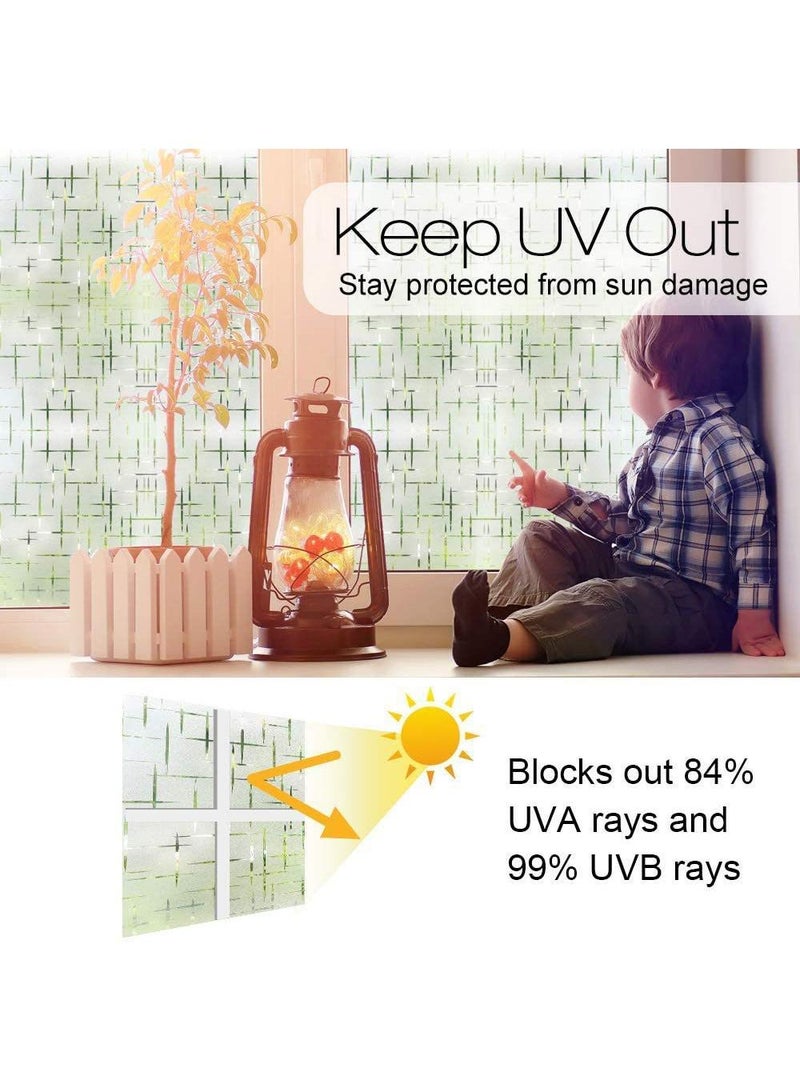 Y&D Window Film Decorative Privacy No Glue Holographic Cross Glass Sticker For Door Home House Ofiice Heat Control Anti UV 90 x 200 cm  - Image 2