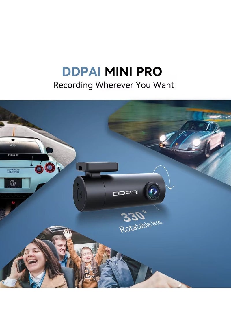 داش كام سيارة HD ميني عالية الوضوح مجانا 64GB بطاقة SD واي فاي تسجيل حلقة المهنية NightVIS كل الطقس موقف سيارات DVR تطبيقات التحكم