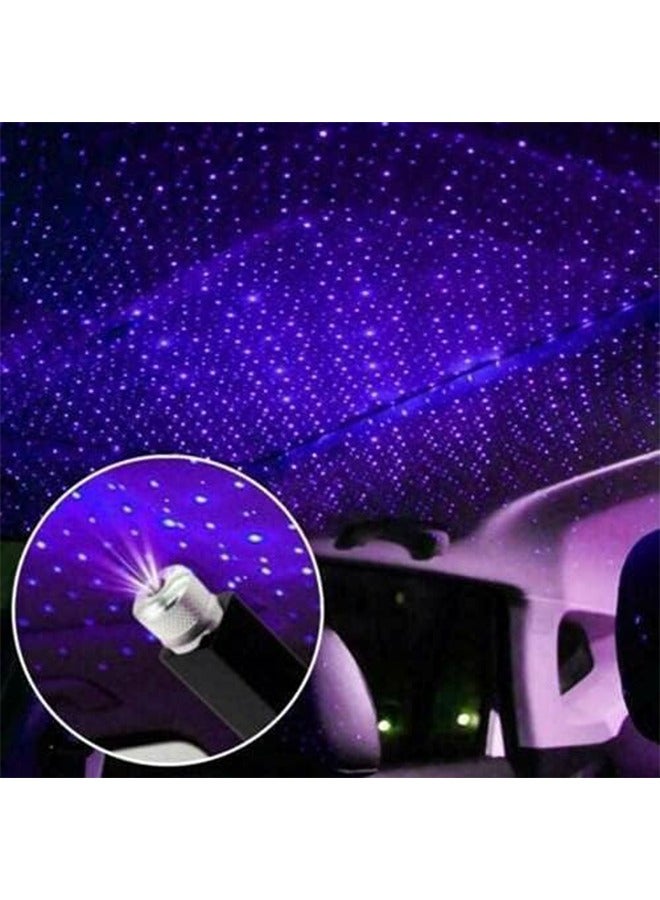 Generic Car Roof Star Night Light, Portable Adjustable USB Flexible Interior LED, Star Night Projector, Inside Car Lighting for Cars Bedrooms Parties Decoration(Purple blue)  - Image 1