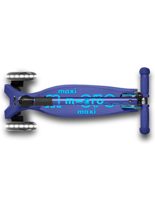 Micro Scooters | Maxi Micro Deluxe LED Foldable| Handlebar Adjustable | Lightweight | Foldable Mechanism |Boys & Girls | 5-12 years | Navy - Image 4
