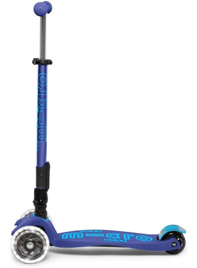 Micro Scooters | Maxi Micro Deluxe LED Foldable| Handlebar Adjustable | Lightweight | Foldable Mechanism |Boys & Girls | 5-12 years | Navy - Image 3