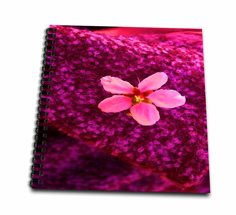 3dRose db_77030_1 Bright Pink Floral Bud with Pink Fuzzy Background-Drawing Book, 8 by 8-Inch - Image 1