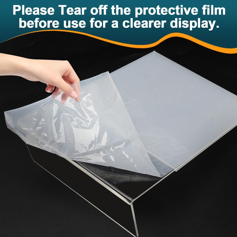 XINANDE 12 Pack Acrylic Sign Holder 8.5x11 Inches, Clear Plastic Table Paper Display Stand, L-Shape Vertical Menu Holder Stand, Clear Picture Photo Flyer Display Stand for Restaurants, Store, Office Desktop - Image 4