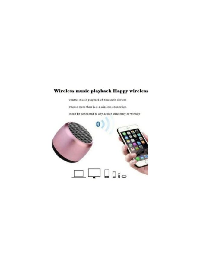 Generic M1 Mini Portable Bluetooth Speaker Rose Gold  - Image 3