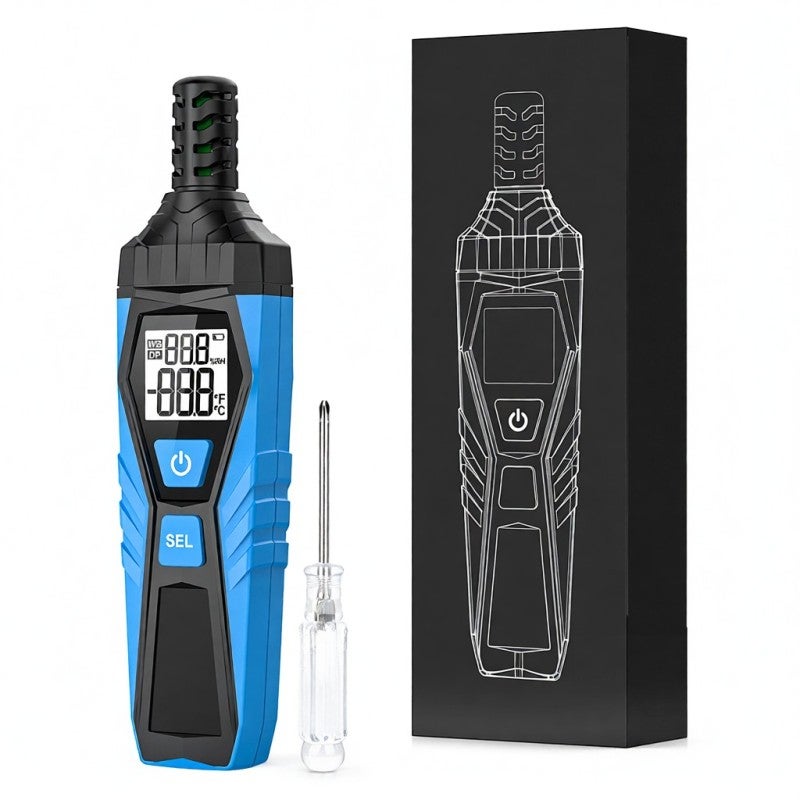 MESTEK Handheld Digital LCD Display Temperature and Humidity Monitoring Meter Multifunctional Hygrothermograph ℃ and ℉ Switchable - Image 1