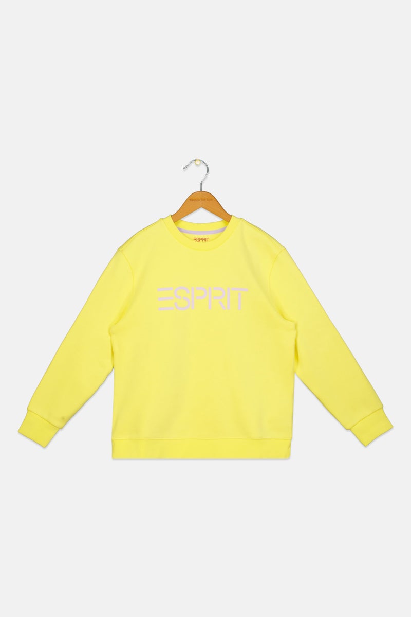 ESPRIT Kids Boy Brand Logo Sweatshirt, Yellow - Image 1