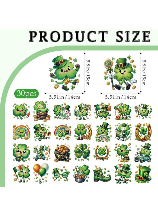 INCOK St. Patrick's Day DTF Transfers Ready to Press - 30 Sheets Cute Shamrock Iron on Transfers for T-Shirt DIY Heat Vinyl Stickers for Clothes Backpack Bag Hat Hoodie DIY ST Patricks Day Shirt - Image 4