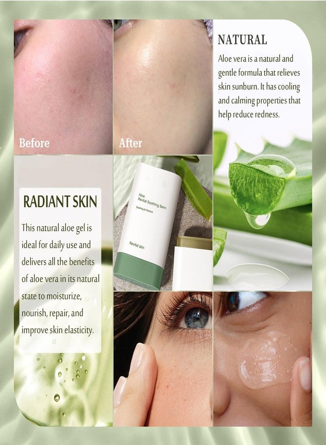 Grospe Organic Aloe Vera Gel Stick for Face & Body, Pure Aloe Gel Ideal for Hydrating, Soothing for Dry Skin, Anti-Wrinkle, Acne Scars, Soothing After Sun Care Relief - Image 2