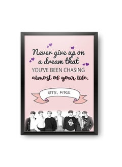 Epic Stuff Epic Stuff BTS Never Give Up Design Poster Design A4 Size Wall Poster With Frame Best Gifts For BTS FansBTS FandomGreat Accessory For Home Decor 