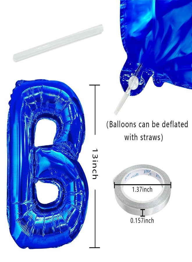 K.E.J. Dark Blue Happy Birthday Balloon Banner Set -16 Inch Foil Letters Balloons, Reusable Birthday Decorations and Party Supplies, Suitable for Men and Women's Birthday Decorations，Party Backdrop - Image 2