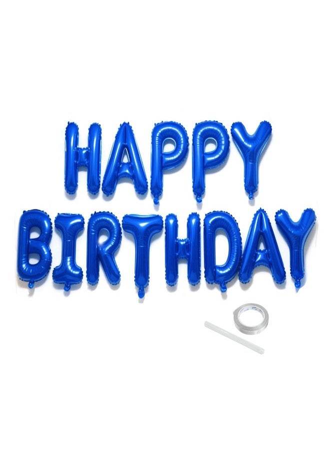 K.E.J. Dark Blue Happy Birthday Balloon Banner Set -16 Inch Foil Letters Balloons, Reusable Birthday Decorations and Party Supplies, Suitable for Men and Women's Birthday Decorations，Party Backdrop - Image 1