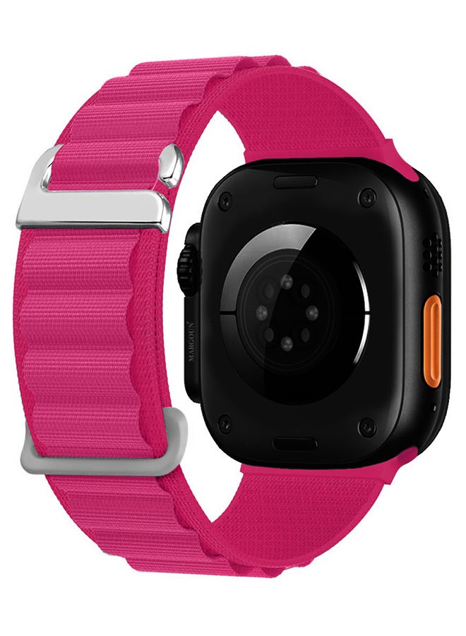 Replacement Band for Apple Watch Band 49mm 46mm 45mm 44mm - Alpine Loop Band for Women Men - Adjustable With Metal G-Hook Strap For iWatch Ultra Series SE 8/7/6/5/4/3/2/1 - Hot Pink - Image 1