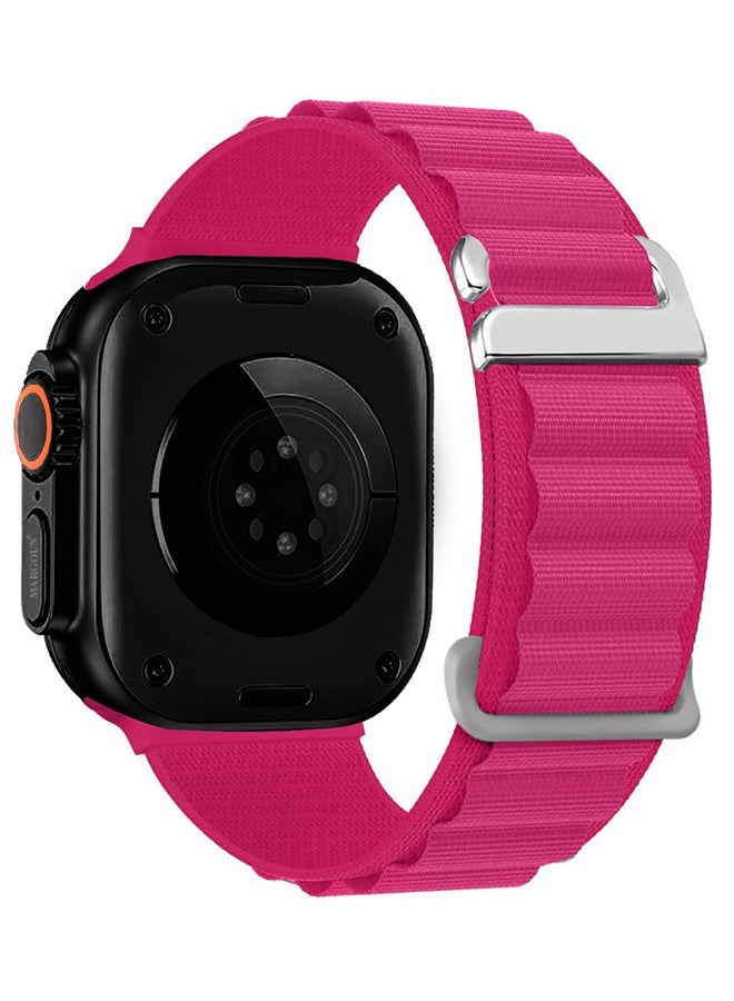 Replacement Band for Apple Watch Band 49mm 46mm 45mm 44mm - Alpine Loop Band for Women Men - Adjustable With Metal G-Hook Strap For iWatch Ultra Series SE 8/7/6/5/4/3/2/1 - Hot Pink - Image 3
