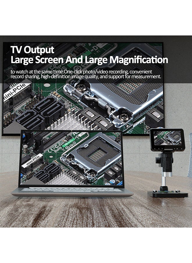 Lepmerk - LP043H 4.3 Inches IPS HD Screen Digital Microscope Industrial Microscope TV HD Output Compatible with PC Wins and MAC OS System - Image 1