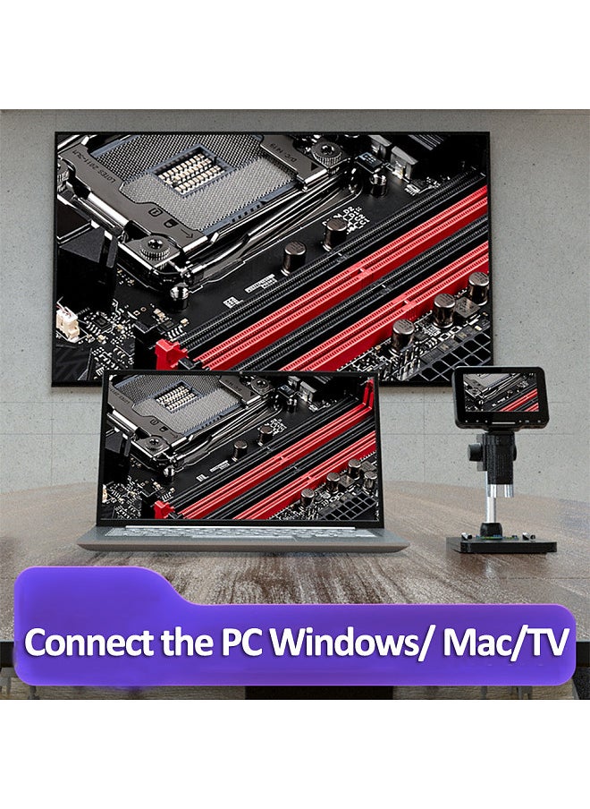 Lepmerk - LP043H 4.3 Inches IPS HD Screen Digital Microscope Industrial Microscope TV HD Output Compatible with PC Wins and MAC OS System - Image 1