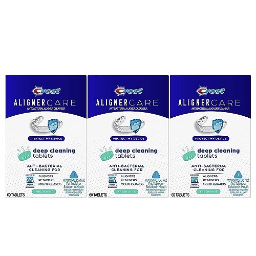 Crest Aligner Care Deep Cleaning AntiBacterial Tablets for Aligners Retainers Mouthguards 60Count Pack of 3