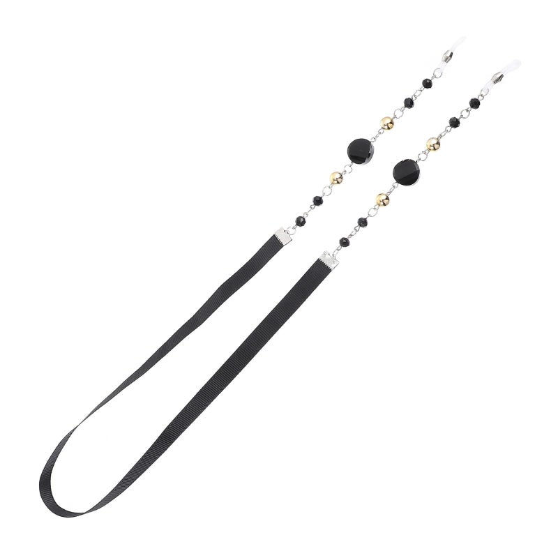 Vintage Black Crystal Glasses Chain Anti Misplacement Eyewear Lanyard For Women - Image 2