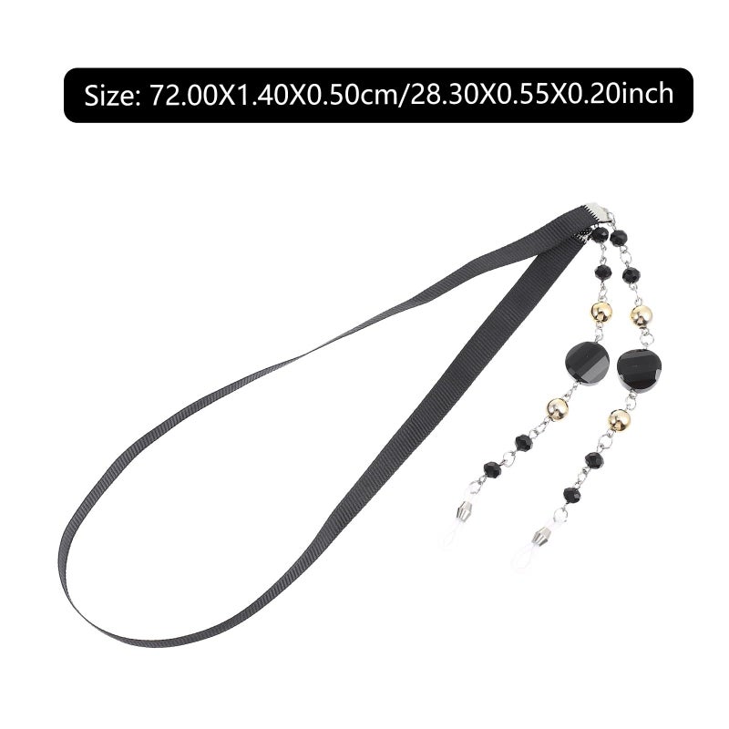 Vintage Black Crystal Glasses Chain Anti Misplacement Eyewear Lanyard For Women - Image 3