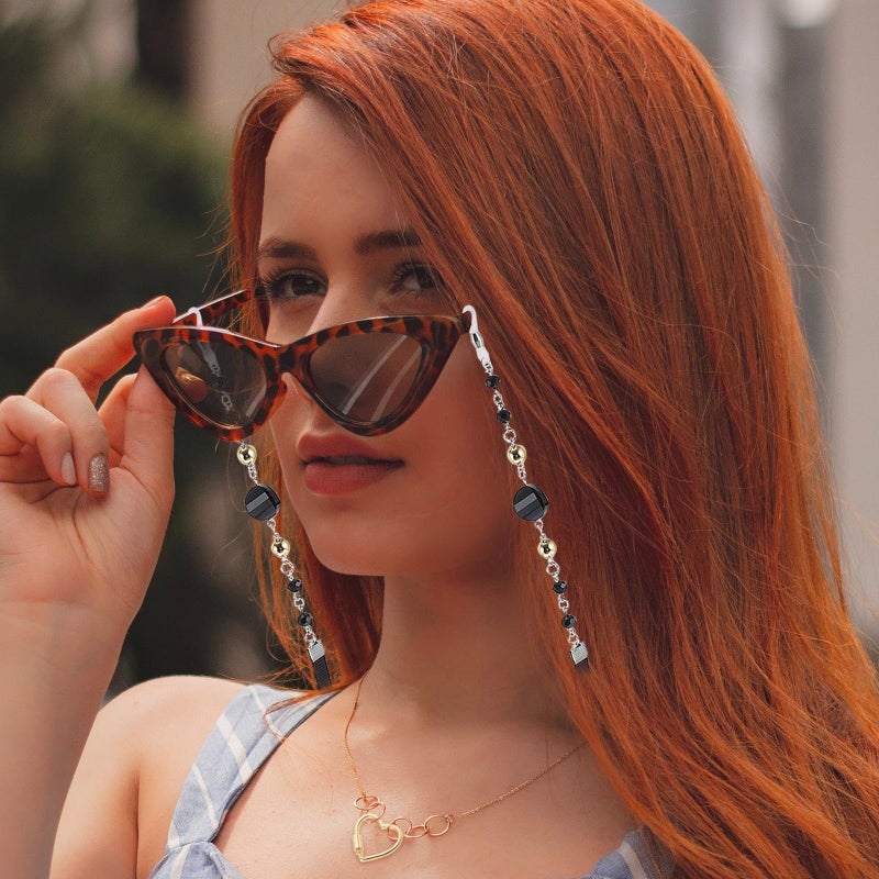 Vintage Black Crystal Glasses Chain Anti Misplacement Eyewear Lanyard For Women - Image 4