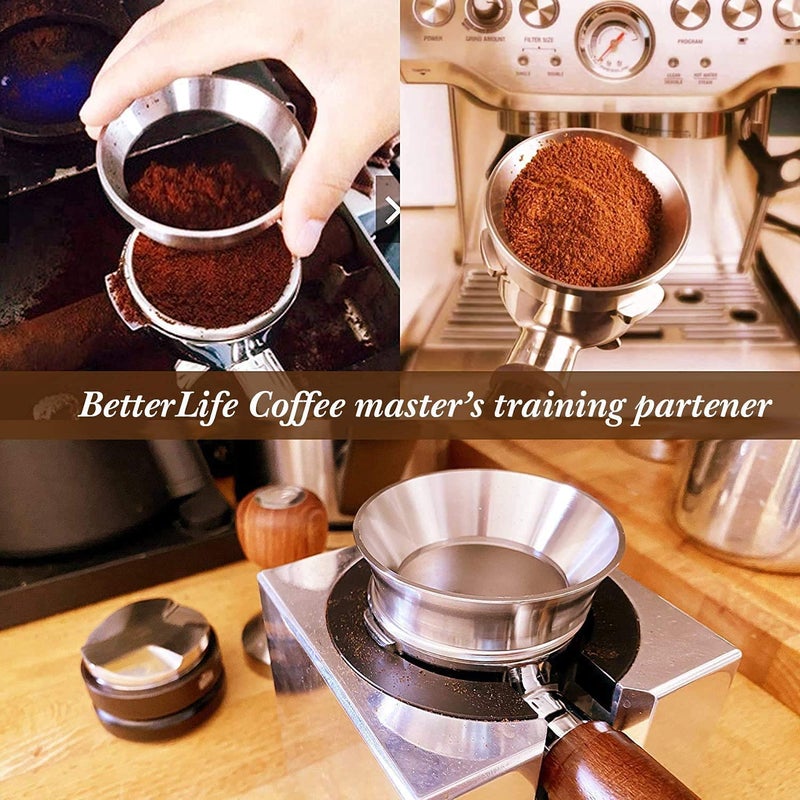 Sagreeny Coffee Dosing Ring with Magnetic For Barista Espresso distribution Dosing Funnel Powder Ring Powder Dispenser Doser Compatible with Portafilter 51mm - Image 4