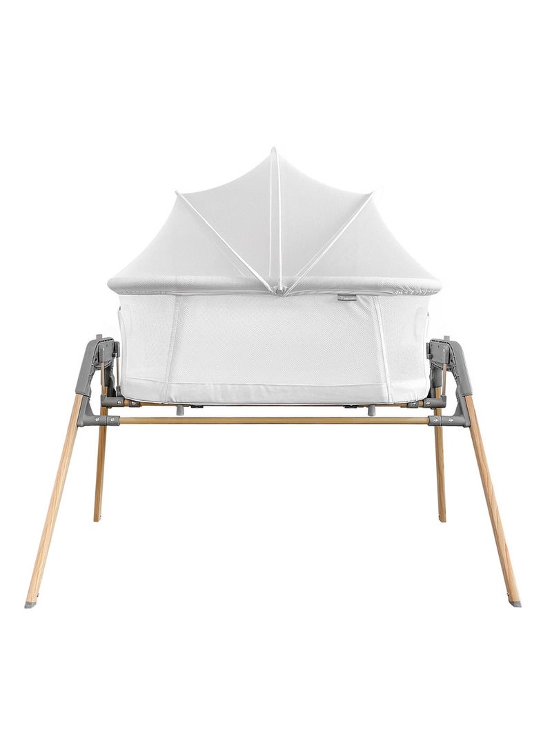 TEKNUM سرير هزاز للأطفال 3 في 1 ، مهد للأطفال مع شبكة للبعوض - أبيض - Image 1