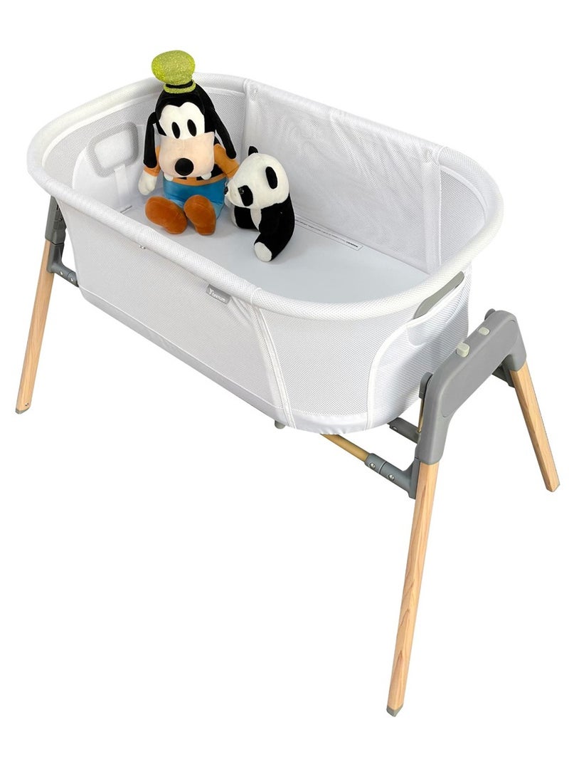 TEKNUM سرير هزاز للأطفال 3 في 1 ، مهد للأطفال مع شبكة للبعوض - أبيض - Image 2