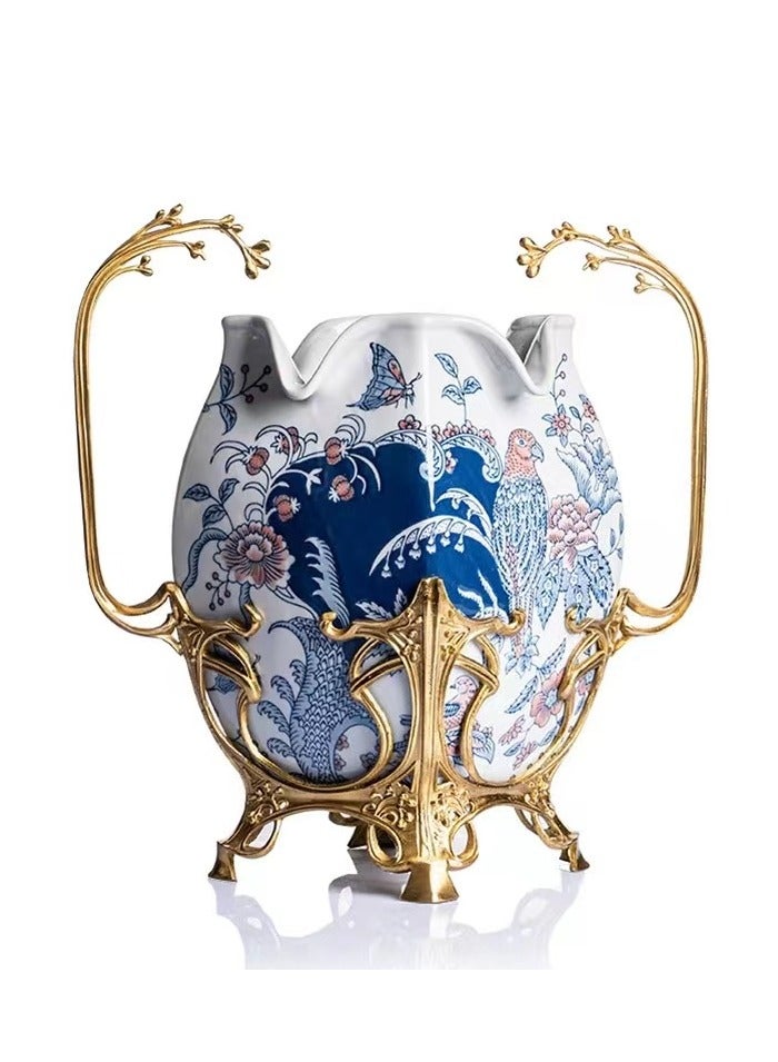 China Made Gilded blue and white porcelain flower vase - Image 2