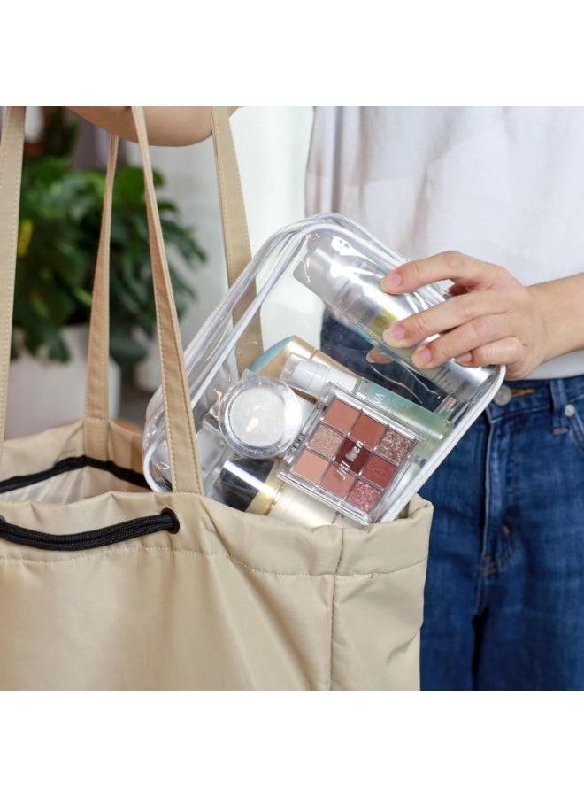 Clear Toiletry Bag, 3 Pack TSA Approved Toiletry Bag Quart Size Bag, Travel Makeup Cosmetic Bag for Women Men, Carry on Airport Airline Compliant Bag, White (for age 12 or above) - Image 3