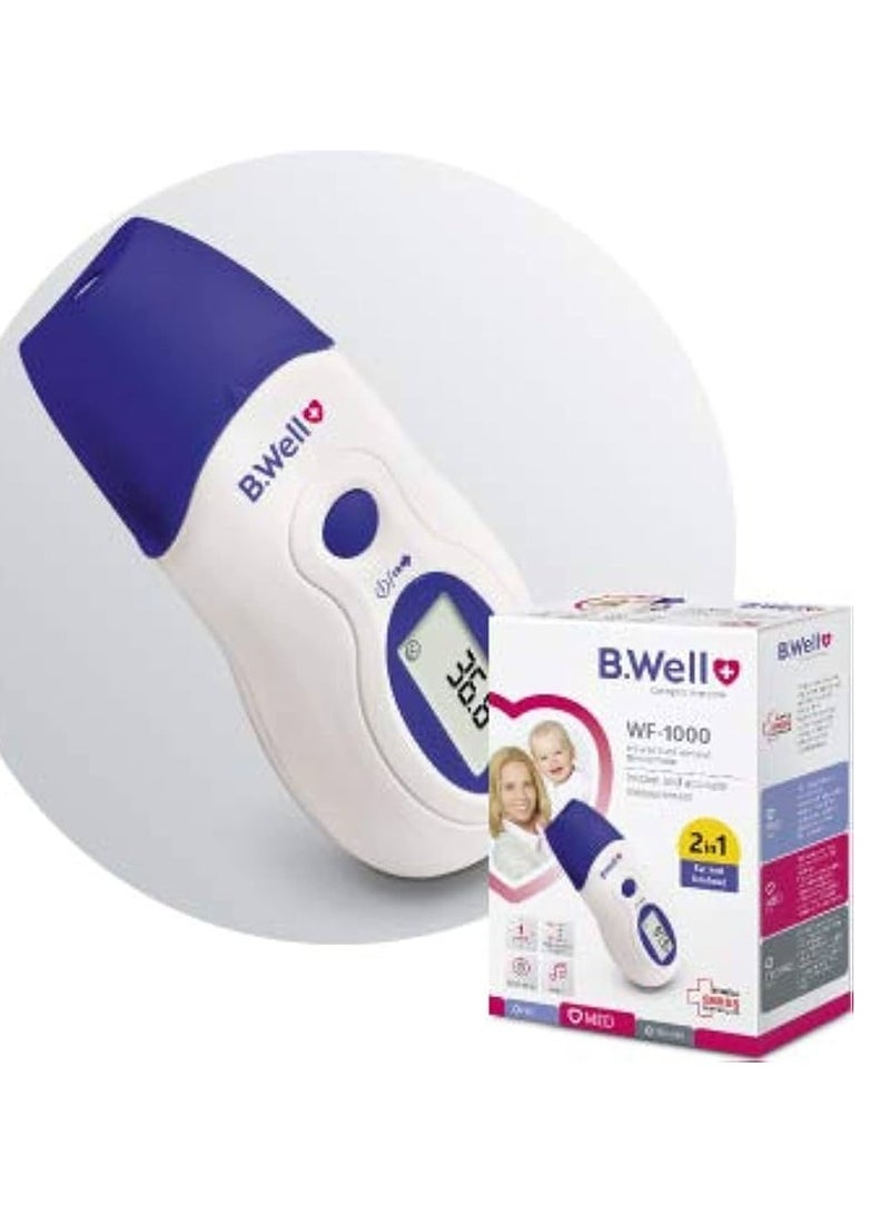 B.Well سويسري B.Well WF-1000 ميزان حرارة رقمي للأذن والجبهة 2 في 1 يعمل بالأشعة تحت الحمراء - Image 2
