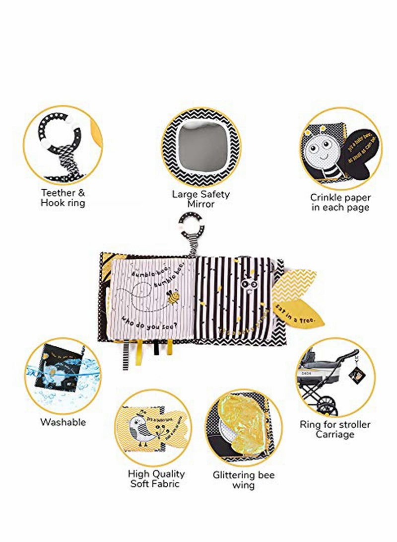 Zikra Quiet Book, Soft Books for Babies First Book Crinkle Cloth Baby Books for Infants Babies Kids Toddler Fabric Baby's First Soft Activity Books Early Educational Baby Toys Baby Gift - Image 5