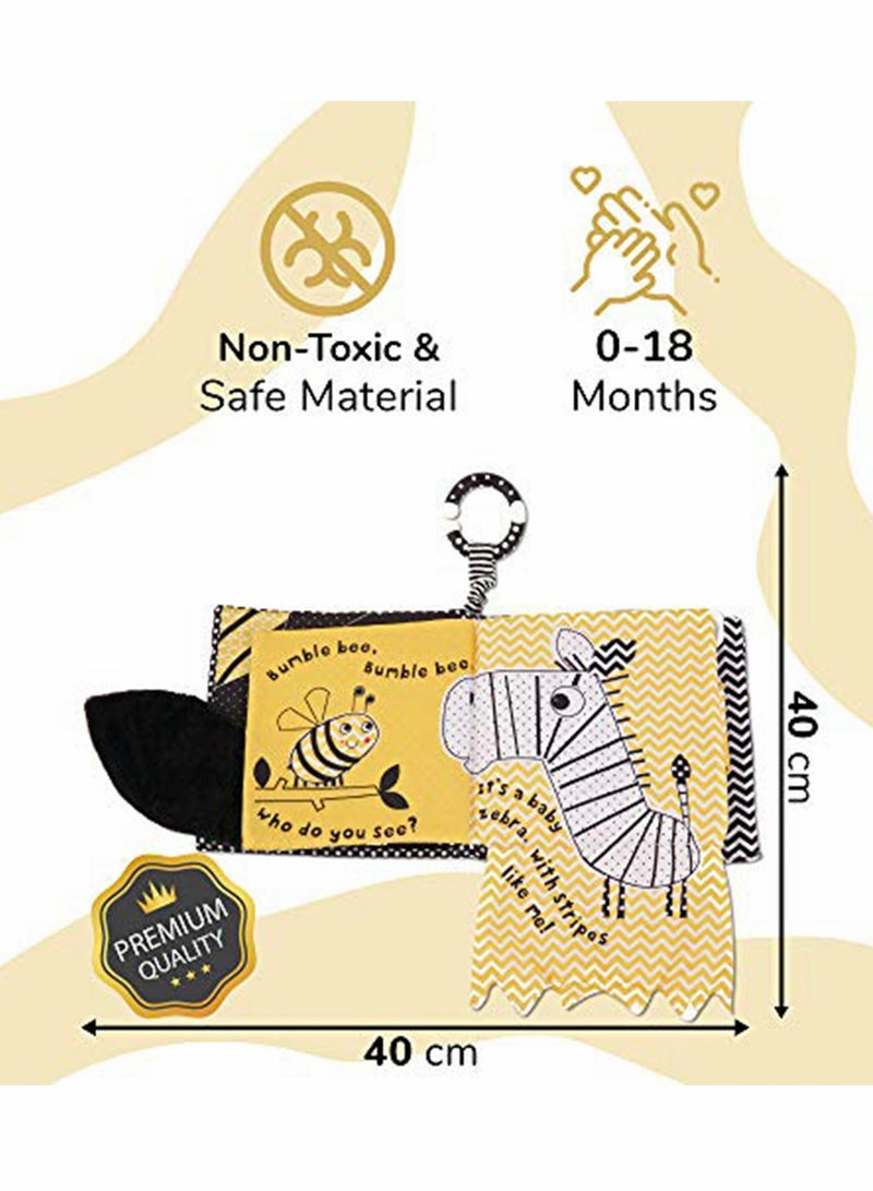 Zikra Quiet Book, Soft Books for Babies First Book Crinkle Cloth Baby Books for Infants Babies Kids Toddler Fabric Baby's First Soft Activity Books Early Educational Baby Toys Baby Gift - Image 4