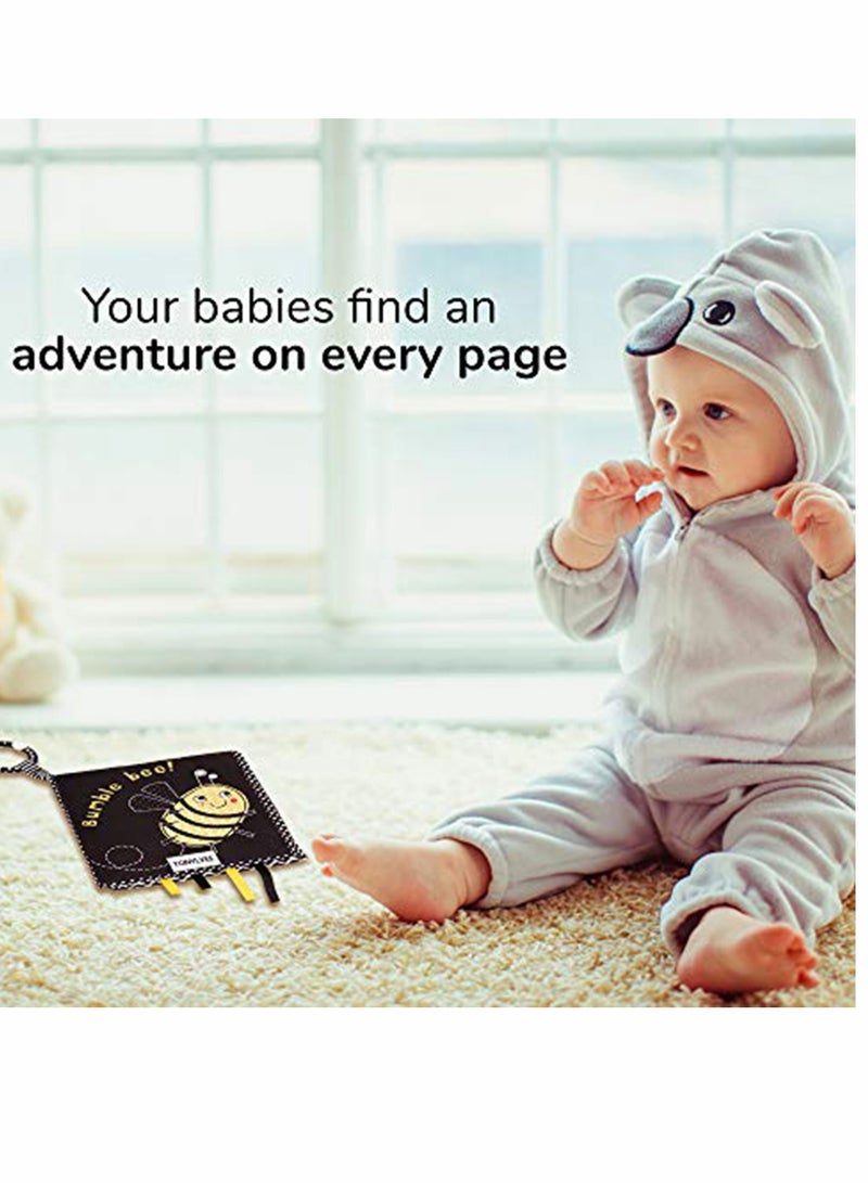 Zikra Quiet Book, Soft Books for Babies First Book Crinkle Cloth Baby Books for Infants Babies Kids Toddler Fabric Baby's First Soft Activity Books Early Educational Baby Toys Baby Gift - Image 3