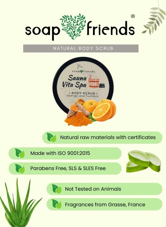 الصابون والأصدقاء مقشر الجسم بالكركم البرتقالي 50 مل لتوهج الساونا وحمام البخار - Image 5