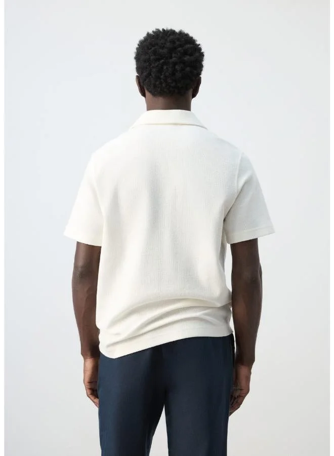 مانجو مان Regular-fit textured polo shirt