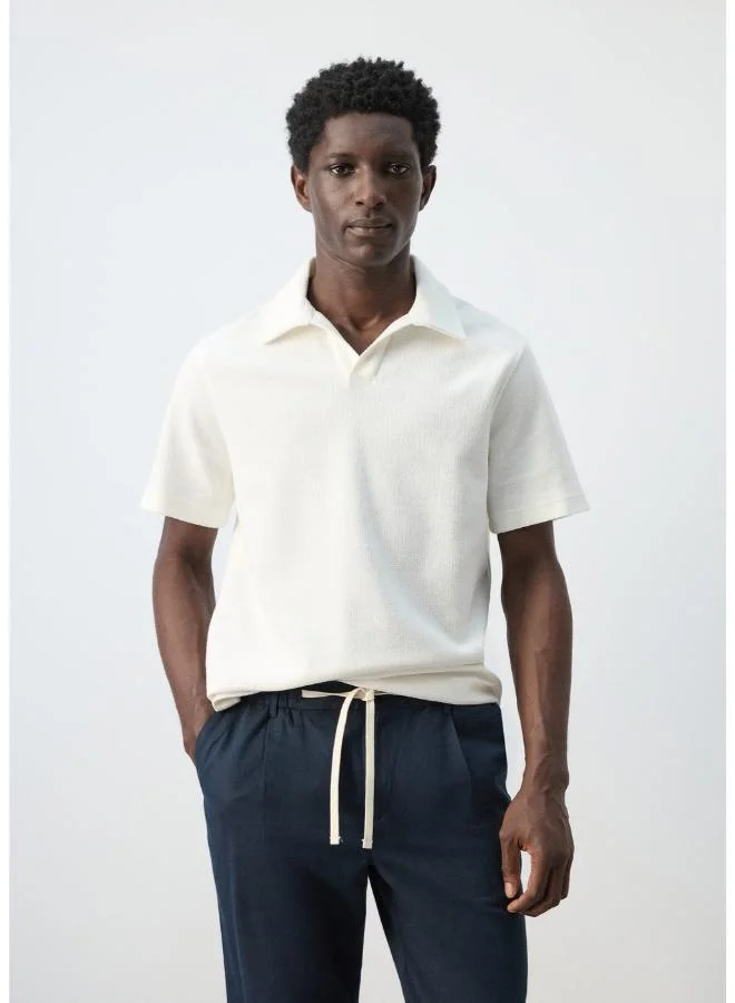 مانجو مان Regular-fit textured polo shirt