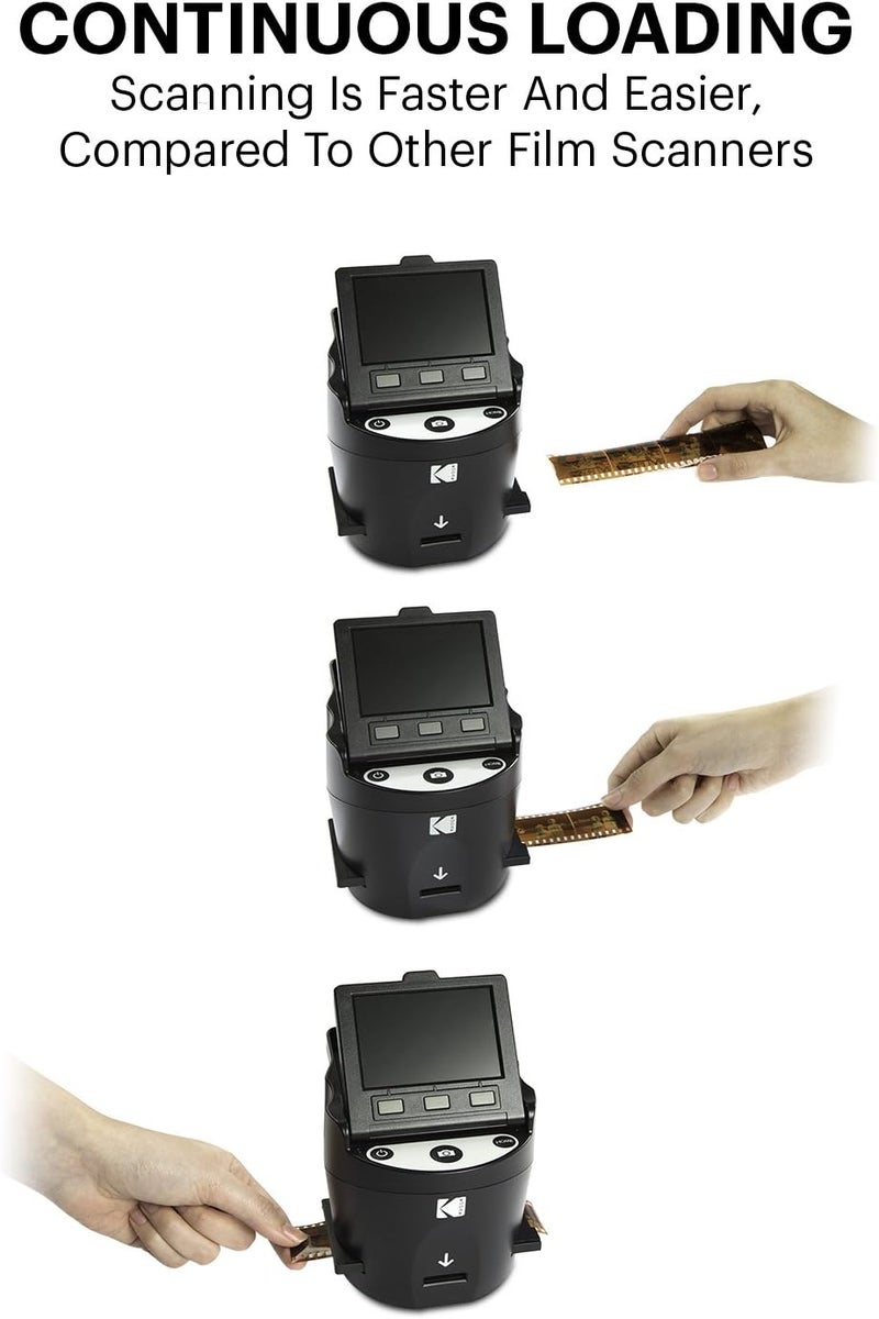 Kodak Kodak SCANZA Digital Film  Slide Scanner  Converts 35mm 126 110 Super 8  8mm Film to JPEG with 35 LCD EasyLoad Inserts  Adapters  - Image 3
