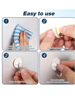 Excefore Round Plastic Hooks, 24 Pcs Small Self Stick Hooks, for Hanging Wall Hooks White Self Adhesive Hooks, Seamless Self Sticky Hook, Waterproof Oil Proof Stainless Hooks, for Kitchen Bathroom Office  - Image 3