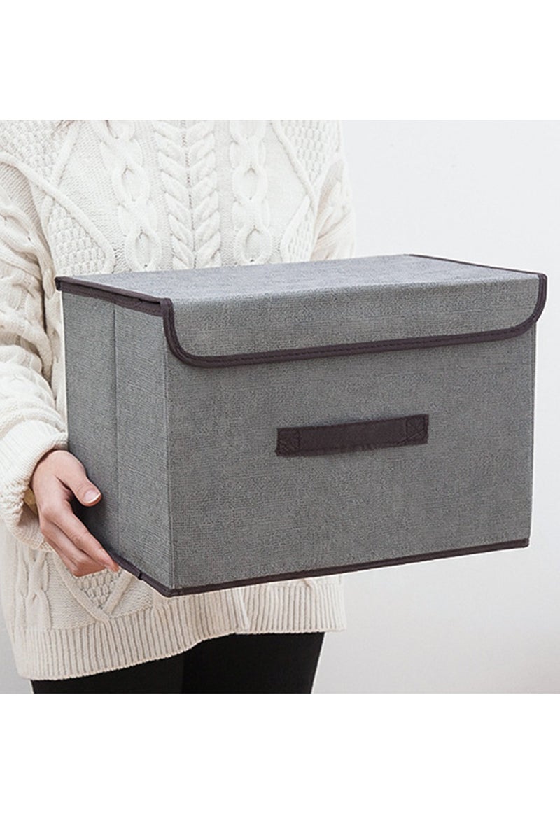 2-pieces Waterproof Foldable Household Sheet Blanket Storage Box With Dust-proof Lid Cloest Space Save Cloth Organizer Bag Multifunction Kids Toy Office Supplies Container - Image 1