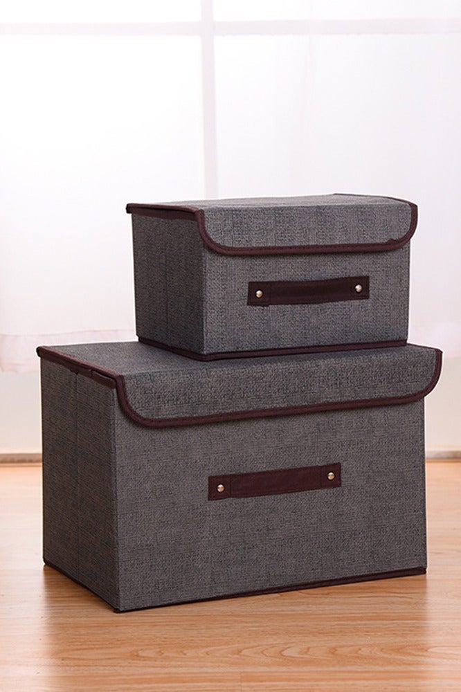 2-pieces Waterproof Foldable Household Sheet Blanket Storage Box With Dust-proof Lid Cloest Space Save Cloth Organizer Bag Multifunction Kids Toy Office Supplies Container - Image 2