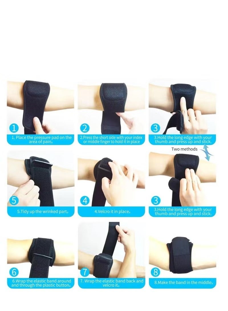 Generic Tennis Elbow Braces for Tendonitis and Tennis Elbow, Tennis Golfers Elbow Support Arm Band Pain Relief, Neoprene Wraps Tennis Elbow Support Band Relief，Suitable for men and women  - Image 4