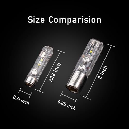 RovyVon Aurora A28 2nd USB-C EDC Flashlight, 6500K Cool White Max 1000 Lumen, 850mAh Rechargeable Small Flashlight, with Red/White/ 365nm Sidelights, Momentary On, Ideal Flashlight for Camping - Image 2