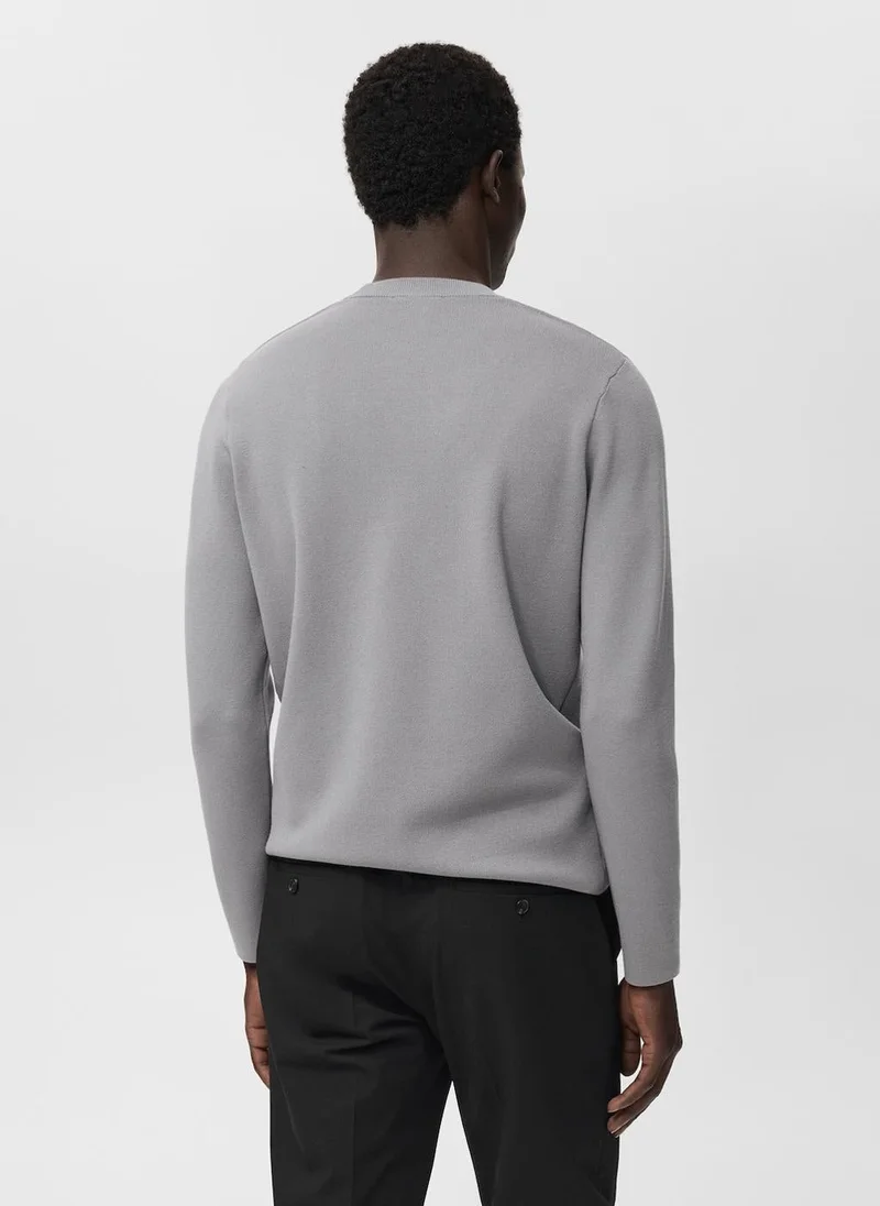 Mango Man Medium-knit regular-fit sweater