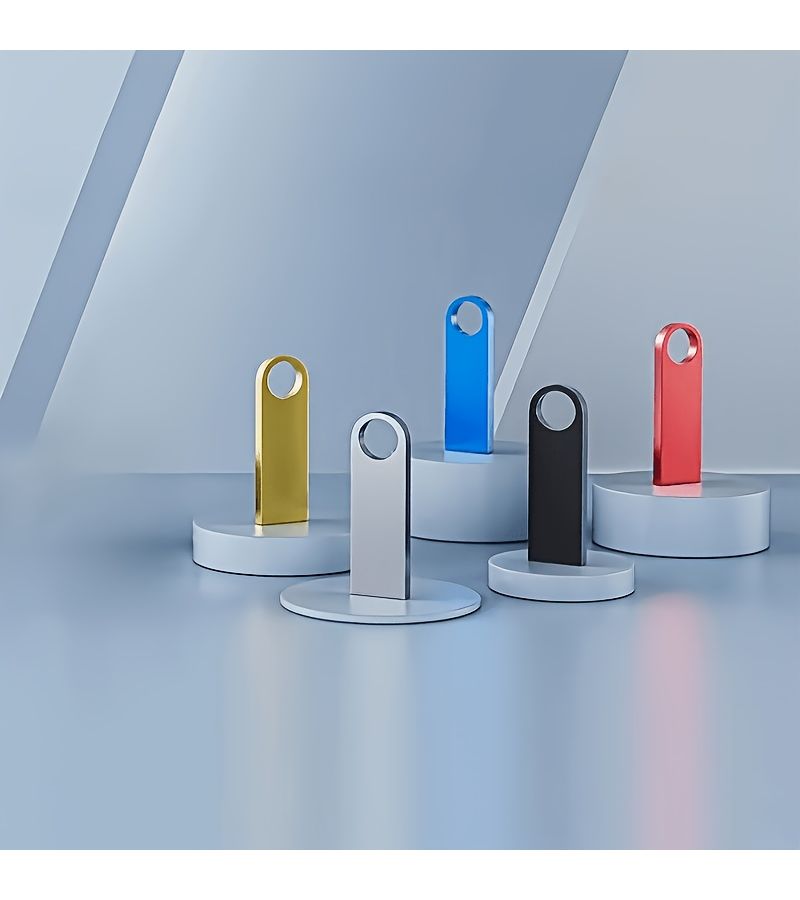 محرك أقراص فلاش USB 2.0 بسعة 100 جيجابايت، لون ذهبي وردي، قرص محمول - Image 3