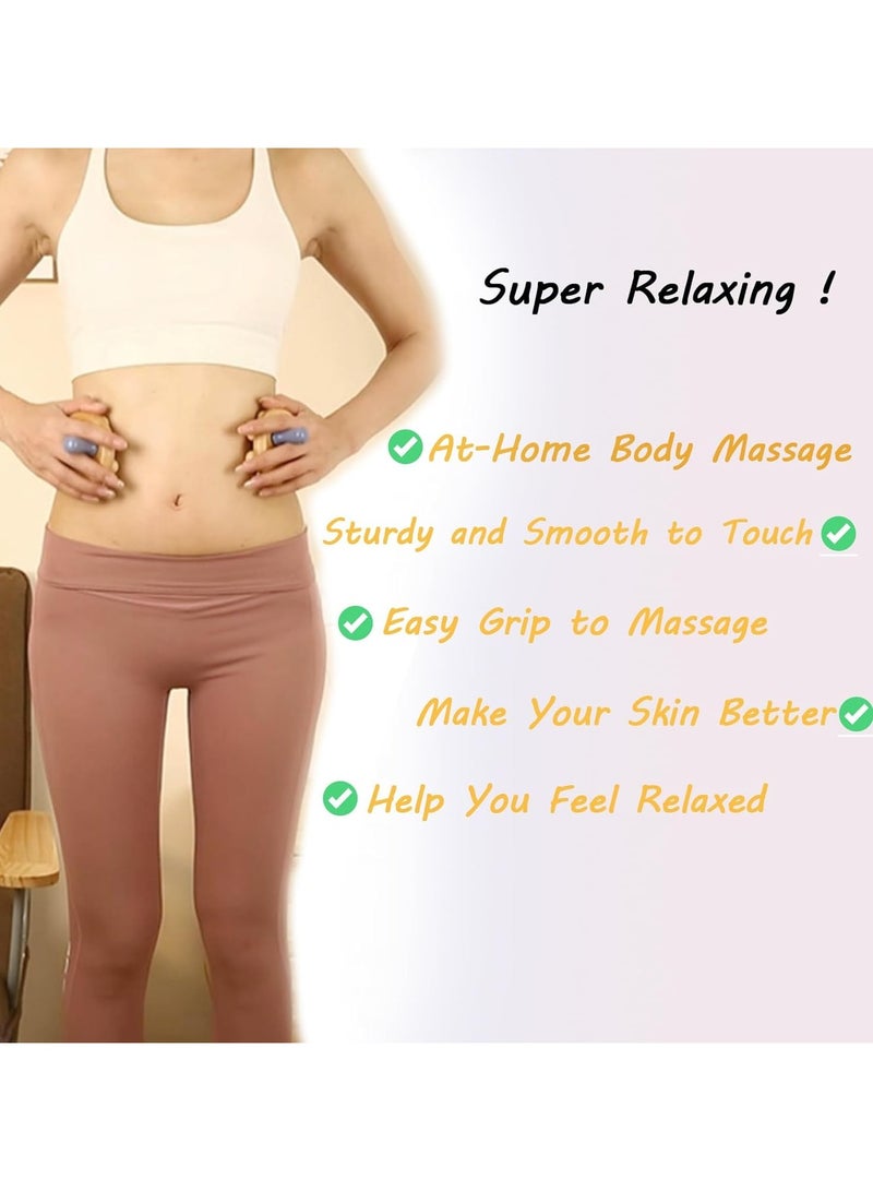 general Wooden Body Brush, 2-Pack Cellulite Massager Lymphatic Drainage Massager, Wood Massage Tool Wood Massage Tool, Wooden Massage Body Brush - Image 3